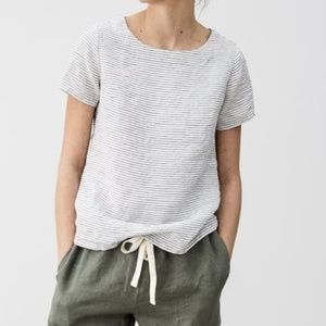 Not Perfect Linen "Hamburg" White Tee, S/M